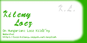 kileny locz business card